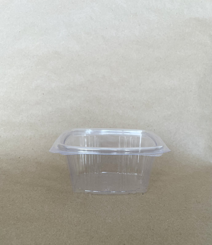 16oz. PLA Rectangular Deli Container Hinged Lid BPI