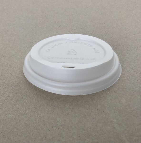 6-7oz. Sip White PLA Compostable Hot Cup Lid